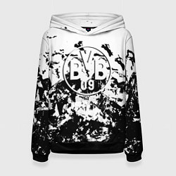Толстовка-худи женская Borussia черные краски, цвет: 3D-черный