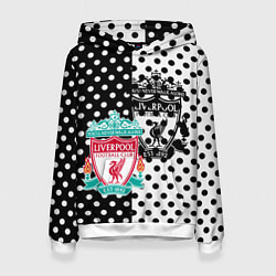 Женская толстовка Liverpool черно белые точки