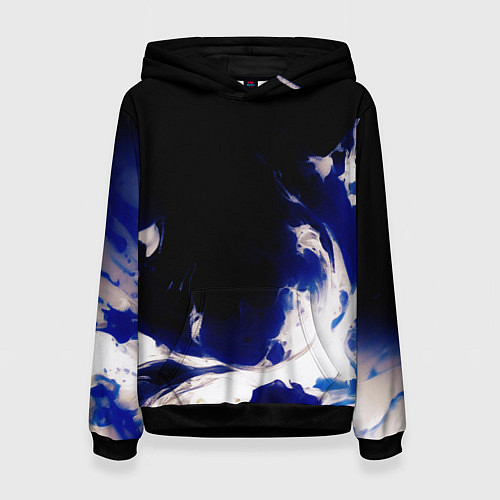 Женская толстовка Синее пламя / 3D-Черный – фото 1
