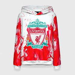 Толстовка-худи женская Liverpool розовый огонь, цвет: 3D-белый