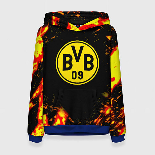 Женская толстовка Borussia огненные краски / 3D-Синий – фото 1