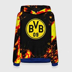 Толстовка-худи женская Borussia огненные краски, цвет: 3D-синий