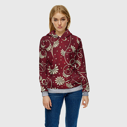 Женская толстовка Красный бархат / 3D-Меланж – фото 3