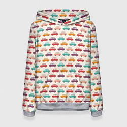 Женская толстовка Цветные машинки паттерн