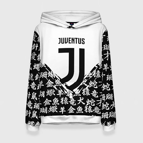 Женская толстовка Juventus символы китайские / 3D-Белый – фото 1