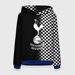 Толстовка-худи женская Тоттенхэм клетка шахматная, цвет: 3D-синий