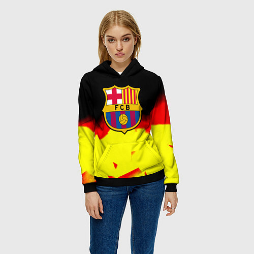 Женская толстовка Borussia абстракция золото геометрия / 3D-Черный – фото 3