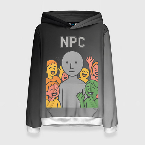 Женская толстовка Я NPC без эмоций / 3D-Белый – фото 1