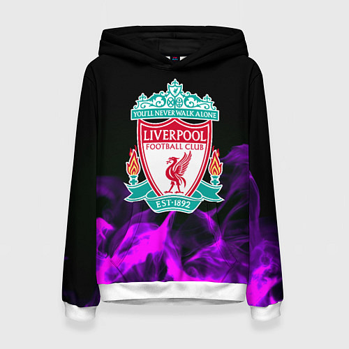 Женская толстовка Liverpool неоновый огонь / 3D-Белый – фото 1