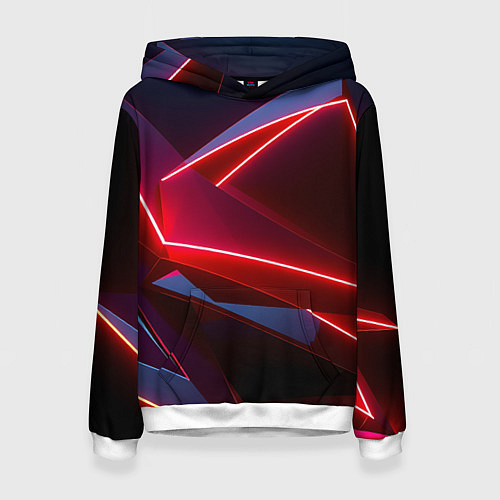 Женская толстовка Neon laser red / 3D-Белый – фото 1