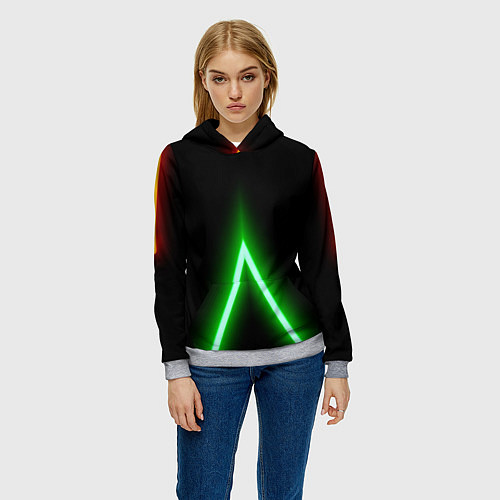 Женская толстовка Color neon green / 3D-Меланж – фото 3
