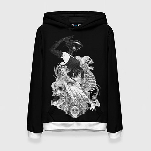 Женская толстовка Резе демон бомба Человек бензопила / 3D-Белый – фото 1