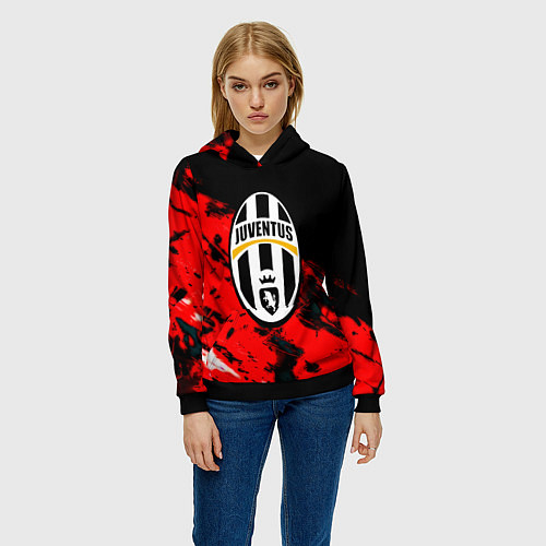 Женская толстовка Juventus кераски текстура / 3D-Черный – фото 3