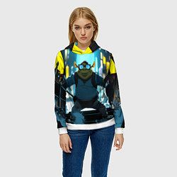 Толстовка-худи женская Шрек в неоновых очках, цвет: 3D-белый — фото 2