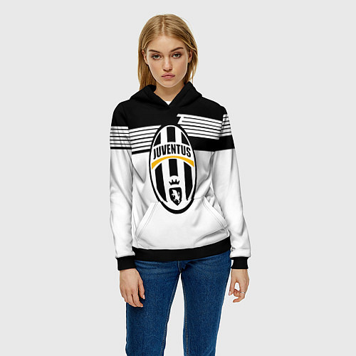 Женская толстовка Juventus полосы линии / 3D-Черный – фото 3
