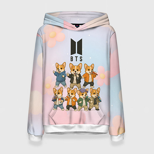 Женская толстовка Корги BTS / 3D-Белый – фото 1