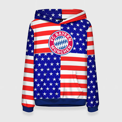 Женская толстовка Бавария Мюнхен сша паттерн / 3D-Синий – фото 1