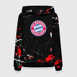 Толстовка-худи женская Бавария Мюнхен штрихи красок, цвет: 3D-черный