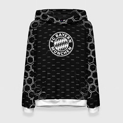 Толстовка-худи женская Бавария Мюнхен соты текстура, цвет: 3D-белый