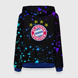 Толстовка-худи женская Бавария Мюнхен неоновые краски, цвет: 3D-синий