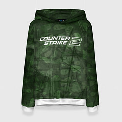 Толстовка-худи женская Эмблема CS2, цвет: 3D-белый