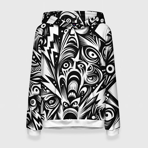 Женская толстовка Lightnings and faces - ai art fantasy / 3D-Белый – фото 1