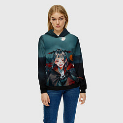 Толстовка-худи женская Вампирша МаоМао - Монолог Фармацевта аниме Хэллоуи, цвет: 3D-черный — фото 2