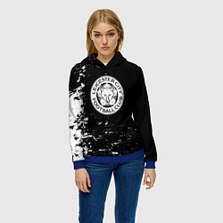 Толстовка-худи женская Лестер сити краски белые, цвет: 3D-синий — фото 2