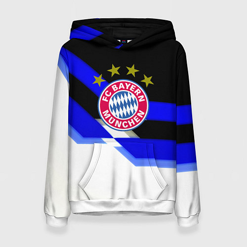 Женская толстовка Бавария Мюнхен полосы спорт / 3D-Белый – фото 1