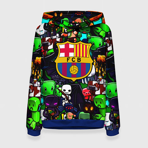 Женская толстовка Minecraft x barcelona fc / 3D-Синий – фото 1