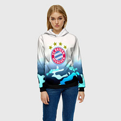 Толстовка-худи женская Бавария Мюнхен камуфляж, цвет: 3D-черный — фото 2