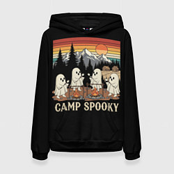 Толстовка-худи женская Приведения на кемпинге, цвет: 3D-черный
