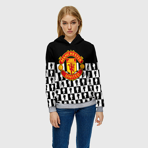 Женская толстовка Манчестер Юнайтед люди паттерн / 3D-Меланж – фото 3