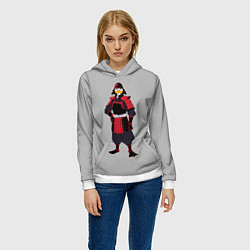Толстовка-худи женская Утка-самурай, цвет: 3D-белый — фото 2