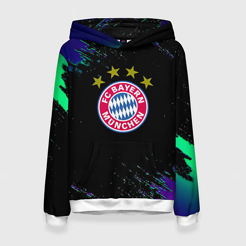 Женская толстовка Бавария Мюнхен краски текстура / 3D-Белый – фото 1