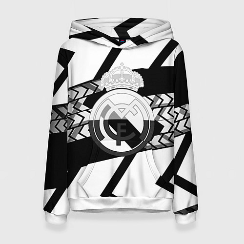 Женская толстовка Реал Мадрид краски полосы / 3D-Белый – фото 1