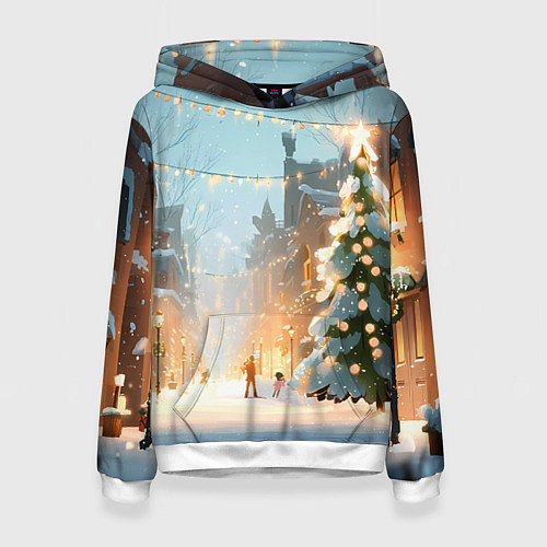 Женская толстовка Новогодняя елочка / 3D-Белый – фото 1