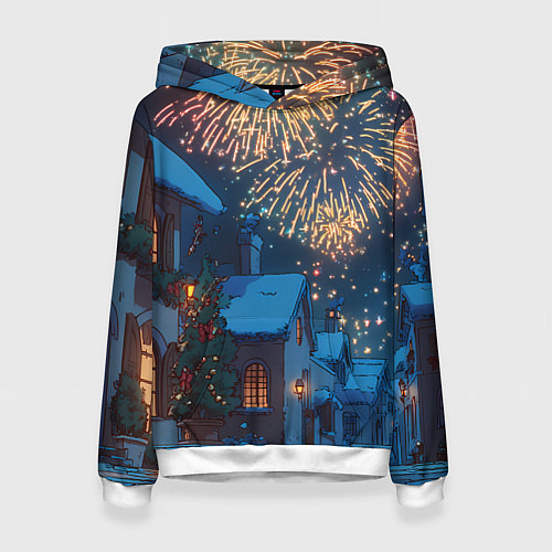 Женская толстовка Праздничный новогодний салют / 3D-Белый – фото 1