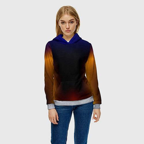 Женская толстовка Color black red blue / 3D-Меланж – фото 3