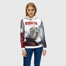 Толстовка-худи женская Грейс Эшкрофт Resident evil requiem, цвет: 3D-белый — фото 2