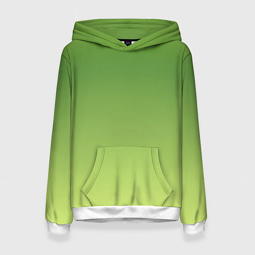 Женская толстовка Color green yellow / 3D-Белый – фото 1