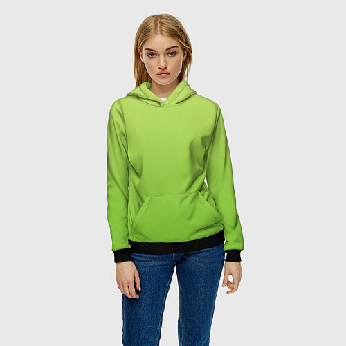 Женская толстовка Color lime green / 3D-Черный – фото 3