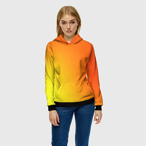 Женская толстовка Color orange red / 3D-Черный – фото 3