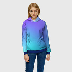Толстовка-худи женская Color multi-colored gradient, цвет: 3D-синий — фото 2