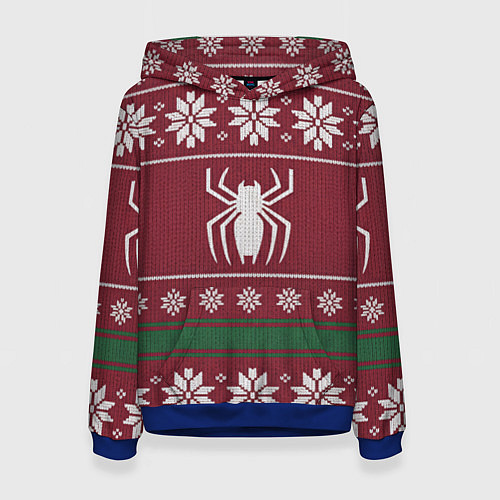 Женская толстовка Рождественский свитер Человека паука / 3D-Синий – фото 1