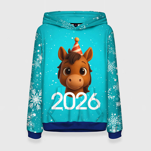 Женская толстовка Голова лошадки / 3D-Синий – фото 1