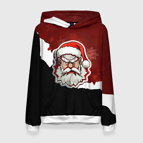 Женская толстовка Злой дед мороз красный и черный / 3D-Белый – фото 1