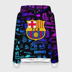 Толстовка-худи женская Barcelona x fortnite neon, цвет: 3D-белый