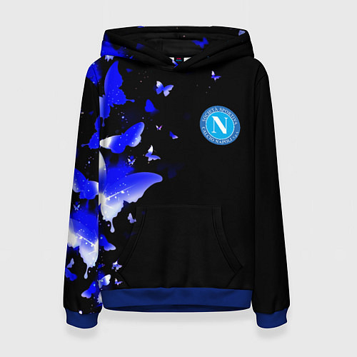 Женская толстовка Наполи бабочки текстура / 3D-Синий – фото 1
