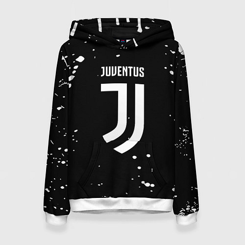 Женская толстовка Ювентус белые брызги красок / 3D-Белый – фото 1